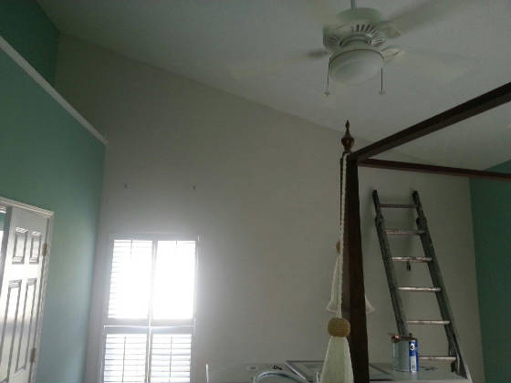 Accent wall interior painting during the painting process by Hadley & Son Painting Maineville Oh.