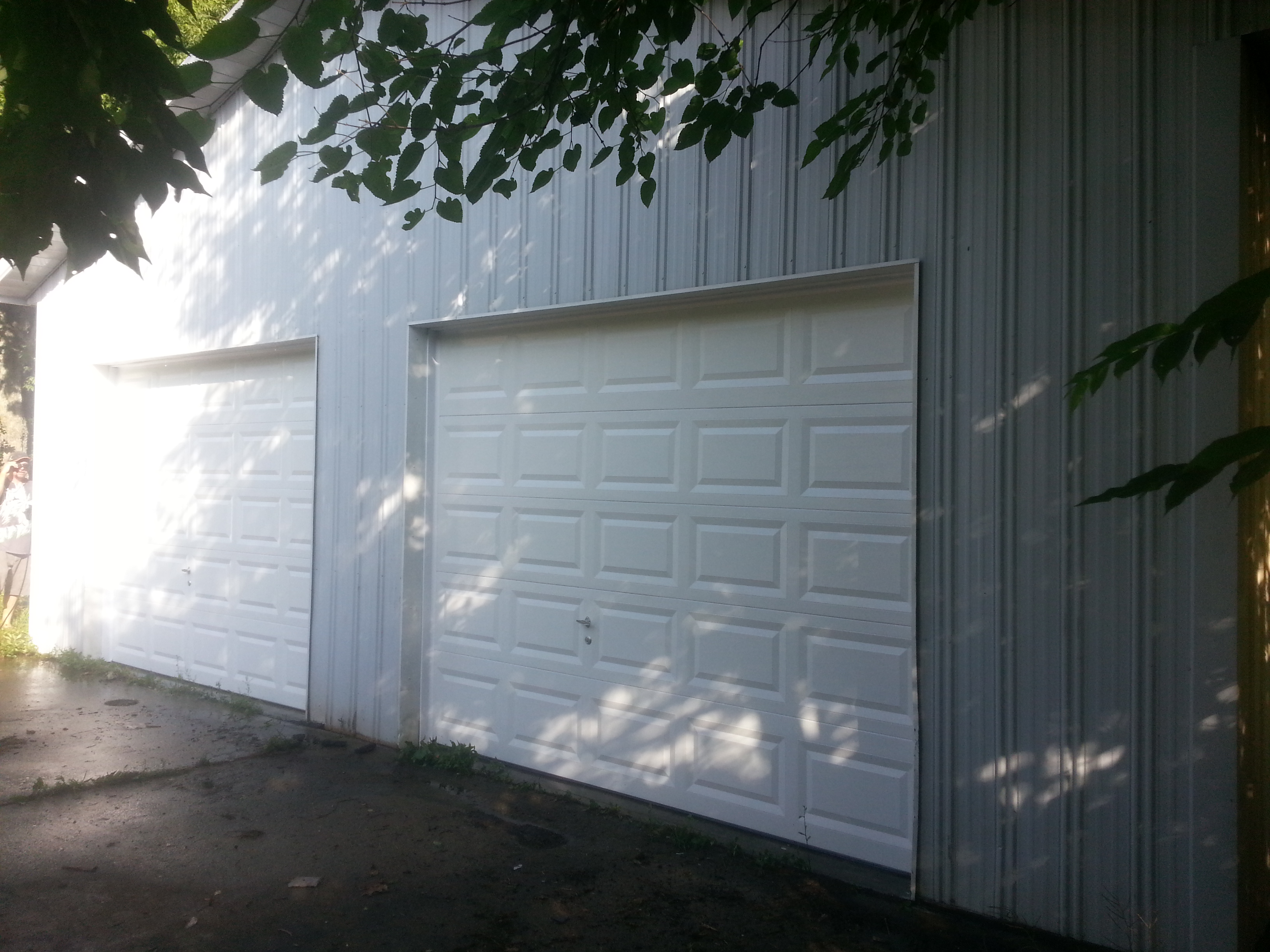 after pressure washing garage